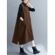 Corduroy Sleeveless Split-Joint Round-Neck Midi Dress Corduroy Sleeveless Split-Joint Round-Neck Midi Dress