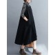 Corduroy Sleeveless Split-Joint Round-Neck Midi Dress Corduroy Sleeveless Split-Joint Round-Neck Midi Dress