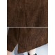 Corduroy Sleeveless Split-Joint Round-Neck Midi Dress Corduroy Sleeveless Split-Joint Round-Neck Midi Dress