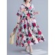 Original Floral Round-Neck Dresses Original Floral Round-Neck Dresses
