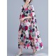 Original Floral Round-Neck Dresses Original Floral Round-Neck Dresses