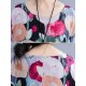 Original Floral Round-Neck Dresses Original Floral Round-Neck Dresses