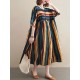 Original Cotton Blend Stripe Half Sleeve Maxi Dress Original Cotton Blend Stripe Half Sleeve Maxi Dress