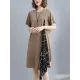 Artistic Irregular Printed Split-Joint Loose Short Sleeve Dress Artistic Irregular Printed Split-Joint Loose Short Sleeve Dress