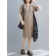 Artistic Irregular Printed Split-Joint Loose Short Sleeve Dress Artistic Irregular Printed Split-Joint Loose Short Sleeve Dress
