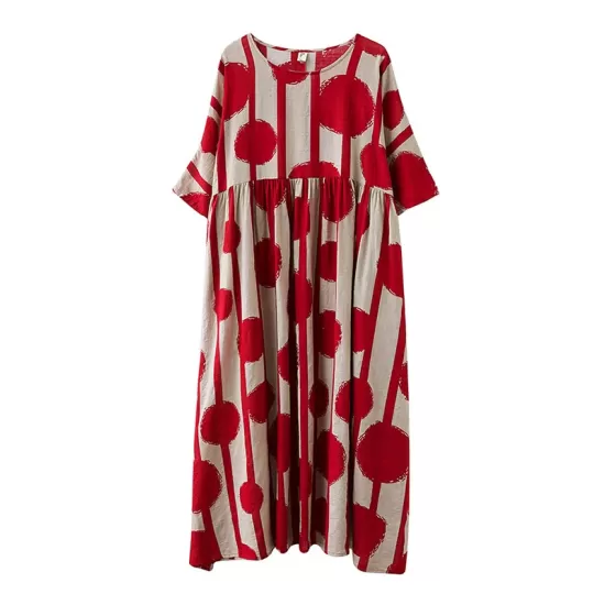 Original Polka-Dot Split-Joint Round-Neck Midi Dress Original Polka-Dot Split-Joint Round-Neck Midi Dress