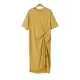 Original Solid Color Irregularity Pleats Midi Dress Original Solid Color Irregularity Pleats Midi Dress
