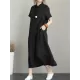 Original Cotton-Blend Lapel Solid Color Dress Original Cotton-Blend Lapel Solid Color Dress