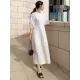 Casual Round-Neck Bishop Sleeve Loose Solid Color Midi Dress Casual Round-Neck Bishop Sleeve Loose Solid Color Midi Dress