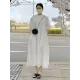 Casual Round-Neck Bishop Sleeve Loose Solid Color Midi Dress Casual Round-Neck Bishop Sleeve Loose Solid Color Midi Dress