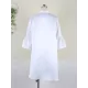 Urban Buttoned Solid Color Stand Collar Flared Sleeve Loose Midi Dress Urban Buttoned Solid Color Stand Collar Flared Sleeve Loose Midi Dress