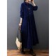 Vintage Split-Joint Solid Color Long Sleeves Lapel A-Line Corduroy Midi Dress Vintage Split-Joint Solid Color Long Sleeves Lapel A-Line Corduroy Midi Dress