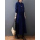 Vintage Split-Joint Solid Color Long Sleeves Lapel A-Line Corduroy Midi Dress Vintage Split-Joint Solid Color Long Sleeves Lapel A-Line Corduroy Midi Dress