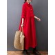 Vintage Split-Joint Solid Color Long Sleeves Lapel A-Line Corduroy Midi Dress Vintage Split-Joint Solid Color Long Sleeves Lapel A-Line Corduroy Midi Dress