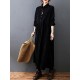 Vintage Split-Joint Solid Color Long Sleeves Lapel A-Line Corduroy Midi Dress Vintage Split-Joint Solid Color Long Sleeves Lapel A-Line Corduroy Midi Dress