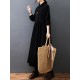 Vintage Split-Joint Solid Color Long Sleeves Lapel A-Line Corduroy Midi Dress Vintage Split-Joint Solid Color Long Sleeves Lapel A-Line Corduroy Midi Dress