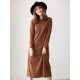 Simple Solid Color Round-Neck A-Line Midi Dress Simple Solid Color Round-Neck A-Line Midi Dress
