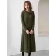 Simple Solid Color Round-Neck A-Line Midi Dress Simple Solid Color Round-Neck A-Line Midi Dress