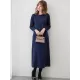 Simple Solid Color Round-Neck A-Line Midi Dress Simple Solid Color Round-Neck A-Line Midi Dress