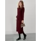 Simple Solid Color Round-Neck A-Line Midi Dress Simple Solid Color Round-Neck A-Line Midi Dress