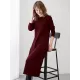 Simple Solid Color Round-Neck A-Line Midi Dress Simple Solid Color Round-Neck A-Line Midi Dress