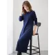 Simple Solid Color Round-Neck A-Line Midi Dress Simple Solid Color Round-Neck A-Line Midi Dress