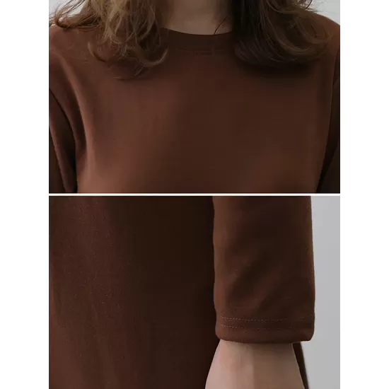 Simple Solid Color Round-Neck A-Line Midi Dress Simple Solid Color Round-Neck A-Line Midi Dress