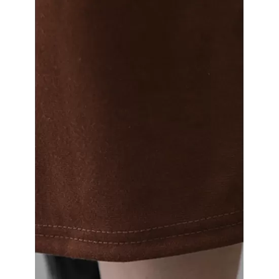 Simple Solid Color Round-Neck A-Line Midi Dress Simple Solid Color Round-Neck A-Line Midi Dress