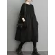 Simple Loose Black Split-Joint Long Sleeves Midi Dress Simple Loose Black Split-Joint Long Sleeves Midi Dress