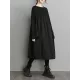 Simple Loose Black Split-Joint Long Sleeves Midi Dress Simple Loose Black Split-Joint Long Sleeves Midi Dress