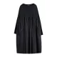 Simple Loose Black Split-Joint Long Sleeves Midi Dress Simple Loose Black Split-Joint Long Sleeves Midi Dress
