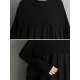 Simple Loose Black Split-Joint Long Sleeves Midi Dress Simple Loose Black Split-Joint Long Sleeves Midi Dress