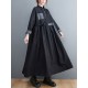 Original Loose Denim Split-Joint Tied Lapel Collar Long Sleeves Midi Dress Original Loose Denim Split-Joint Tied Lapel Collar Long Sleeves Midi Dress