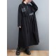 Original Loose Denim Split-Joint Tied Lapel Collar Long Sleeves Midi Dress Original Loose Denim Split-Joint Tied Lapel Collar Long Sleeves Midi Dress