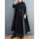 Original Loose Denim Split-Joint Tied Lapel Collar Long Sleeves Midi Dress Original Loose Denim Split-Joint Tied Lapel Collar Long Sleeves Midi Dress