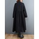 Original Loose Denim Split-Joint Tied Lapel Collar Long Sleeves Midi Dress Original Loose Denim Split-Joint Tied Lapel Collar Long Sleeves Midi Dress