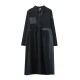 Original Loose Denim Split-Joint Tied Lapel Collar Long Sleeves Midi Dress Original Loose Denim Split-Joint Tied Lapel Collar Long Sleeves Midi Dress