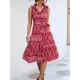 Buttoned Printed Tied Waist Sleeveless Lapel Collar Midi Dresses Buttoned Printed Tied Waist Sleeveless Lapel Collar Midi Dresses