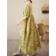Floral Printed Pleated Split-Joint Loose Raglan Sleeve Round-Neck Midi Dresses Floral Printed Pleated Split-Joint Loose Raglan Sleeve Round-Neck Midi Dresses