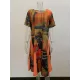Printed A-Line Loose Round-Neck Midi Dresses Printed A-Line Loose Round-Neck Midi Dresses