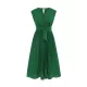 Pleated Solid Color Tied Waist Sleeveless V-Neck Midi Dresses Pleated Solid Color Tied Waist Sleeveless V-Neck Midi Dresses
