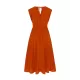 Pleated Solid Color Tied Waist Sleeveless V-Neck Midi Dresses Pleated Solid Color Tied Waist Sleeveless V-Neck Midi Dresses