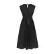 Pleated Solid Color Tied Waist Sleeveless V-Neck Midi Dresses Pleated Solid Color Tied Waist Sleeveless V-Neck Midi Dresses