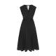 Pleated Solid Color Tied Waist Sleeveless V-Neck Midi Dresses Pleated Solid Color Tied Waist Sleeveless V-Neck Midi Dresses