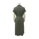 Ribbed Solid Color Loose Short Sleeves Lapel Midi Dresses Ribbed Solid Color Loose Short Sleeves Lapel Midi Dresses