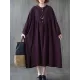 Pleated Solid Color Loose Puff Sleeves Stand Collar Midi Dresses Pleated Solid Color Loose Puff Sleeves Stand Collar Midi Dresses
