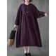 Pleated Solid Color Loose Puff Sleeves Stand Collar Midi Dresses Pleated Solid Color Loose Puff Sleeves Stand Collar Midi Dresses