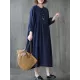 Pleated Solid Color Loose Puff Sleeves Stand Collar Midi Dresses Pleated Solid Color Loose Puff Sleeves Stand Collar Midi Dresses