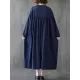 Pleated Solid Color Loose Puff Sleeves Stand Collar Midi Dresses Pleated Solid Color Loose Puff Sleeves Stand Collar Midi Dresses