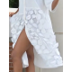 Half Sleeves Loose Applique Solid Color Split-Joint Lapel Collar Midi Dresses Half Sleeves Loose Applique Solid Color Split-Joint Lapel Collar Midi Dresses